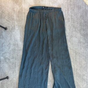 Zara wrinkle effect wide leg pants